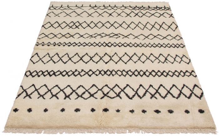 Indian Arlequin 6'3" x 9'4" Hand-knotted Wool Rug 