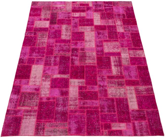 Turkish Color Transition Patchwork 7'0" x 9'9" Hand-knotted Wool Rug 