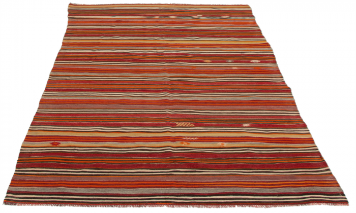 Turkish Boho 4'11" x 10'0" Flat-Weave Wool Kilim 