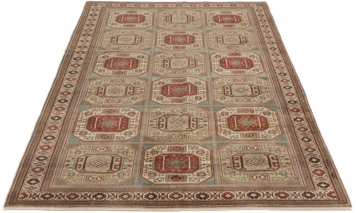 Turkish Kayseri Vintage 6'7" x 9'6" Hand-knotted Wool Rug 