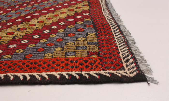 Turkish Yoruk 5'9" x 10'6" Flat-Weave Wool Tapestry Kilim 
