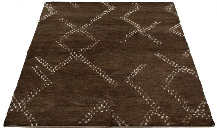Indian Arlequin 6'3" x 9'1" Hand-knotted Wool Rug 