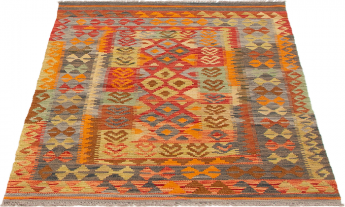 Turkish Kashkoli FW 3'3" x 4'9" Flat-Weave Wool Kilim 