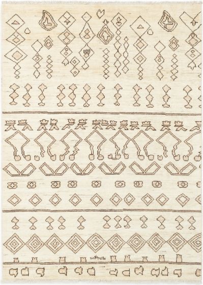 Indian Shalimar 6'6" x 8'8" Hand-knotted Wool Rug 