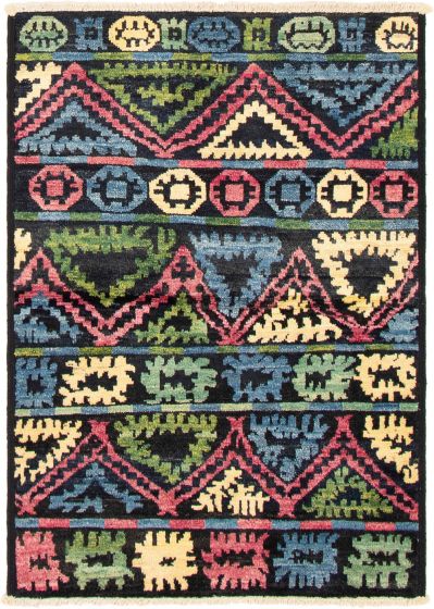 Indian Shalimar 4'2" x 5'10" Hand-knotted Wool Rug 