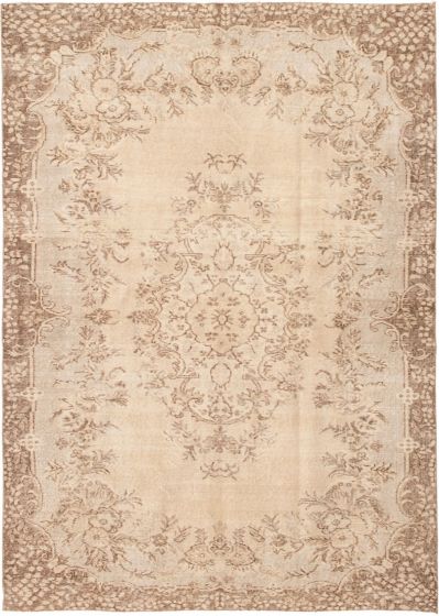 Turkish Antalya Vintage 6'3" x 9'8" Hand-knotted Wool Rug 