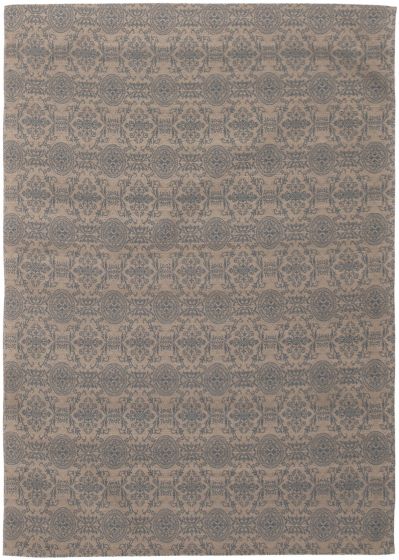 Indian Collage 4'9" x 6'9" Handmade Chenille Rug 