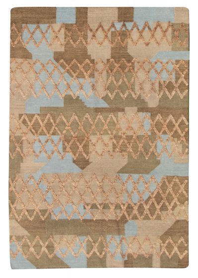 Indian Cambridge 5'2" x 7'8" Flat-Weave Wool Kilim 