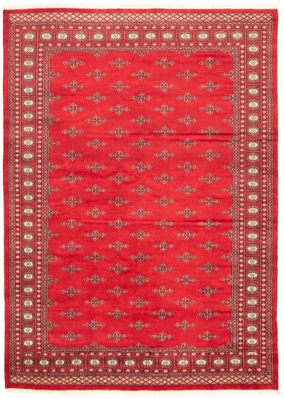 Pakistani Finest Peshawar Bokhara 6'7" x 9'4" Hand-knotted Wool Rug 