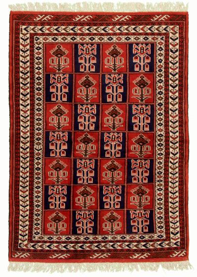 Turkmenistan Turkman 4'5" x 6'3" Hand-knotted Wool Rug 