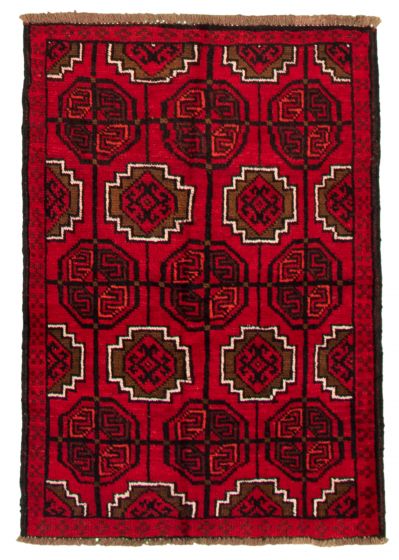 Afghan Akhjah 3'4" x 5'0" Hand-knotted Wool Rug 