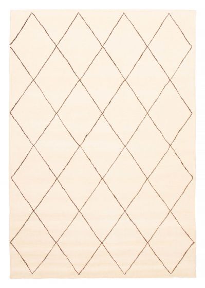 Indian Ananda 6'7" x 9'8" Hand Loomed Wool Rug 
