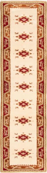 Turkish Ushak 2'7" x 10'5" Hand-knotted Wool Rug 