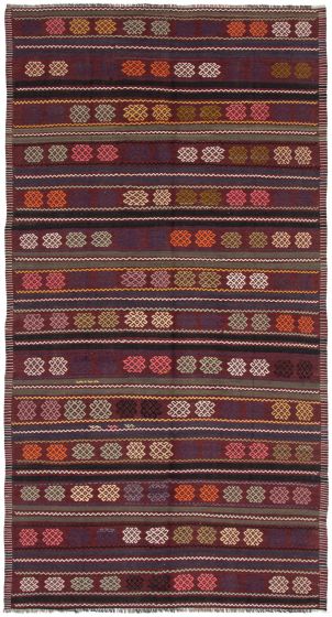 Turkish Yoruk 6'3" x 12'0" Flat-Weave Wool Kilim 