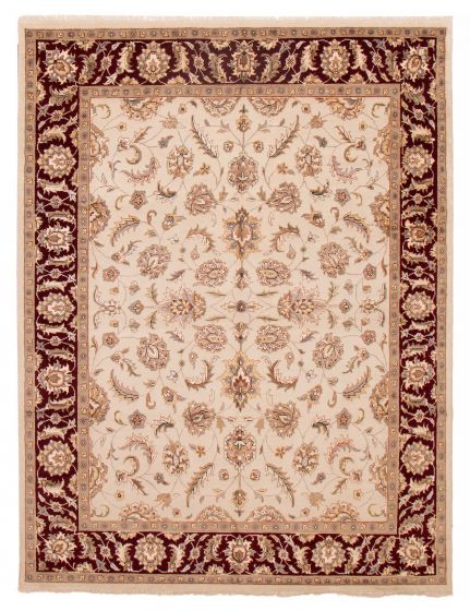 Indian Finest Agra Jaipur 7'7" x 9'11" Hand-knotted Viscose & Wool Rug 