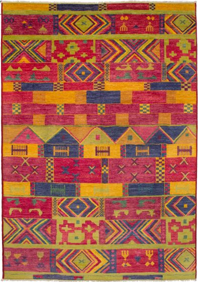 Indian Shalimar 9'10" x 13'10" Hand-knotted Wool Rug 