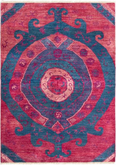 Indian Shalimar 6'6" x 8'10" Hand-knotted Wool Rug 