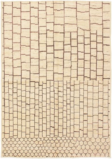 Indian Tangier 6'0" x 8'9" Hand-knotted Wool Rug 