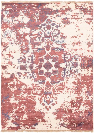 Indian Eternity 4'7" x 6'6" Hand-knotted Wool Rug 
