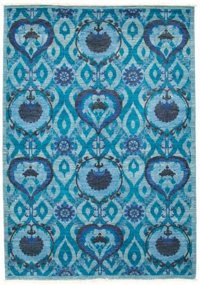 Pakistani Lahore Finest Collection 6'3" x 8'10" Hand-knotted Wool Rug 