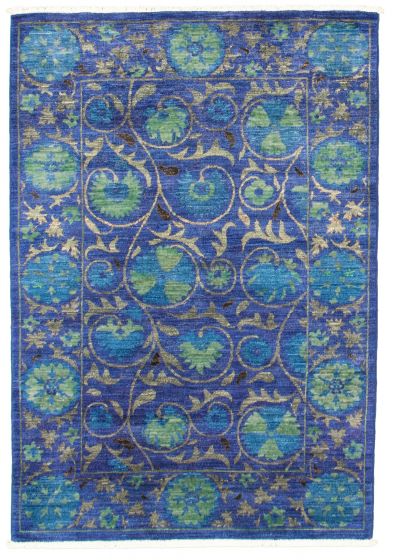 Pakistani Signature Collection 4'0" x 6'0" Hand-knotted Wool Rug 
