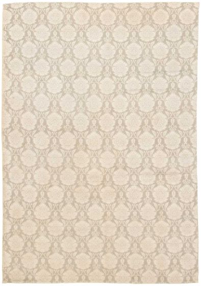 Indian Collage 4'7" x 6'5" Handmade Chenille Rug 