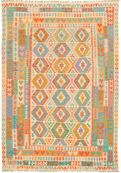 Turkish Sivas 8'1" x 11'8" Flat-Weave Wool Kilim 