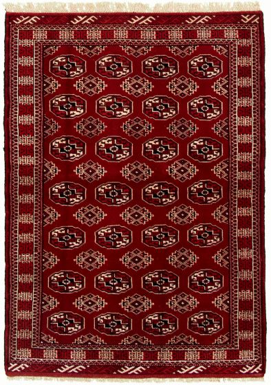 Turkmenistan Turkman 4'4" x 6'3" Hand-knotted Wool Rug 