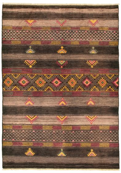 Indian Tangier 6'3" x 8'10" Hand-knotted Wool Rug 
