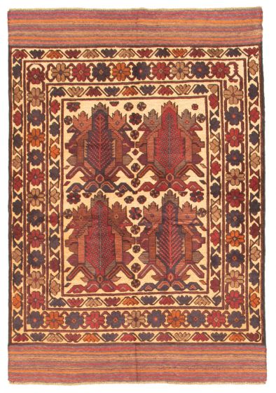 Afghan Tajik Caucasian 4'2" x 6'0" Hand-knotted Wool Rug 