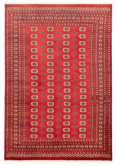 Pakistani Finest Peshawar Bokhara 6'6" x 9'4" Hand-knotted Wool Rug 