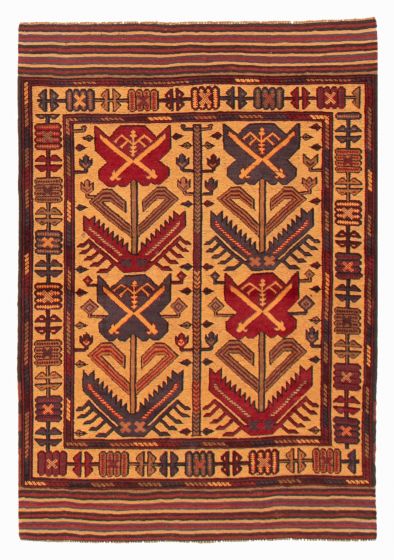 Afghan Tajik Caucasian 4'1" x 6'0" Hand-knotted Wool Rug 