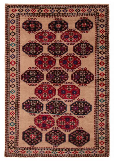 Afghan Teimani 6'9" x 9'11" Hand-knotted Wool Rug 