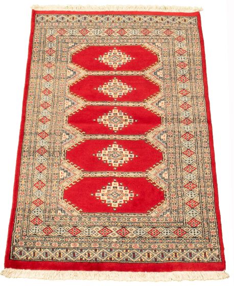 Pakistani Finest Peshawar Bokhara 3'2" x 5'1" Hand-knotted Wool Rug 