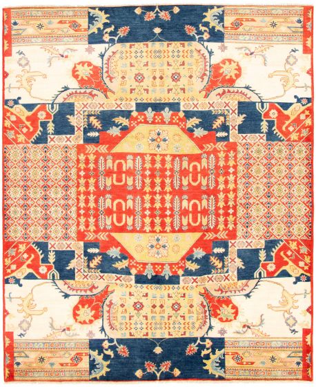 Afghan Finest Ghazni 8'1" x 10'0" Hand-knotted Wool Rug 