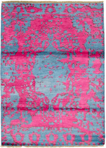 Indian Jules Oushak 5'4" x 7'5" Hand-knotted Silk Rug 