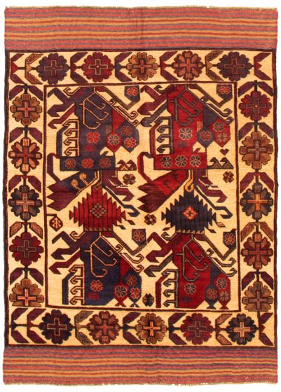 Afghan Tajik Caucasian 4'0" x 6'0" Hand-knotted Wool Rug 