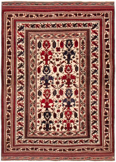 Afghan Tajik Caucasian 6'3" x 9'4" Hand-knotted Wool Rug 
