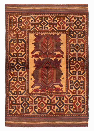 Afghan Tajik Caucasian 4'0" x 5'11" Hand-knotted Wool Rug 