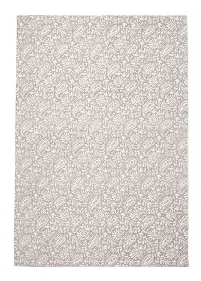 Indian Fab Dhurrie 4'6" x 6'6" Flat-Weave Wool Rug 