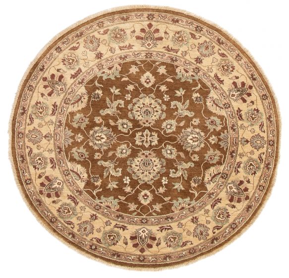 Pakistani Peshawar Oushak 6'0" x 6'2" Hand-knotted Wool Rug 