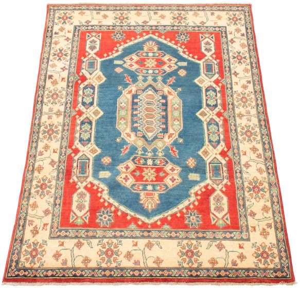 Afghan Finest Ghazni 4'9" x 6'10" Hand-knotted Wool Navy Rug