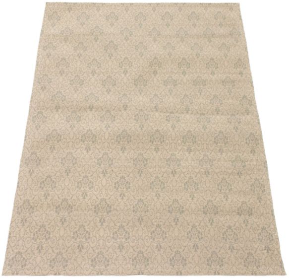 Indian Collage 4'9" x 6'8" Handmade Chenille Rug 