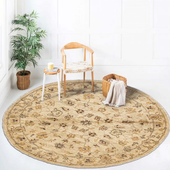 Pakistani Peshawar Oushak 4'1" x 4'3" Hand-knotted Wool Rug 
