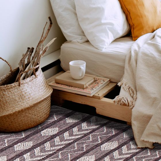 Indian Sienna 6'0" x 9'1" Braid weave Wool Rug 