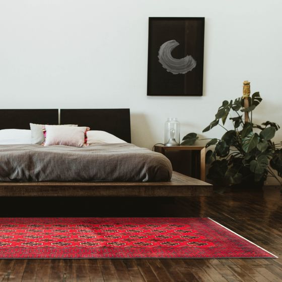 Afghan Teimani 3'9" x 6'4" Hand-knotted Wool Rug 