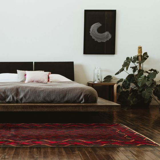 Afghan Teimani 3'8" x 6'7" Hand-knotted Wool Rug 