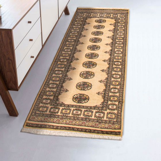 Pakistani Finest Peshawar Bokhara 2'8" x 6'9" Hand-knotted Wool Rug 