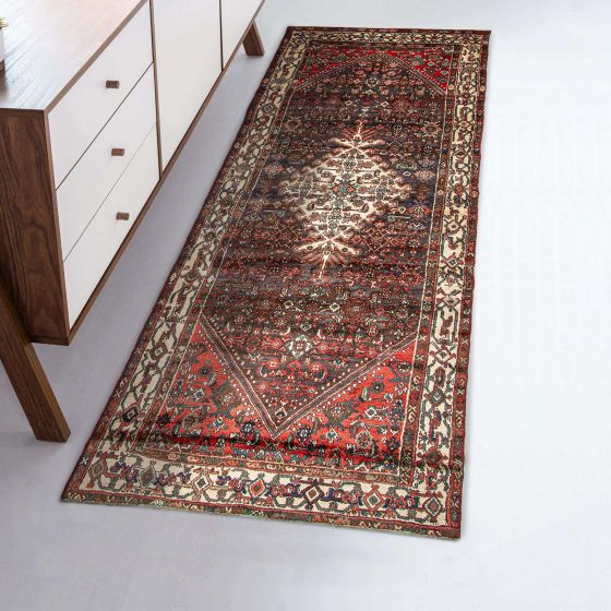Persian Style 3'7" x 10'3" Hand-knotted Wool Runner Rug 