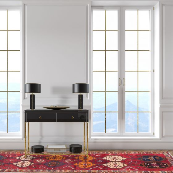 Persian Style 4'4" x 10'6" Hand-knotted Wool Runner Rug 